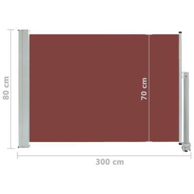 vidaXL Tenda Laterale Retrattile per Patio 80x300 cm Marrone