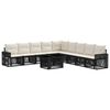 vidaXL Set Divano da Giardino 10 pz Nero e Bianco Crema polyrattan