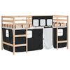 vidaXL Letto a Soppalco con Tende Bambini Bianco e Nero 80x200 cm Pino