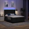 vidaXL Letto a Sorgente LED con materasso Nero 140 x 190 cm Tessuto