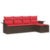 vidaXL Set Divano da Giardino 5 pz Poly Rattan