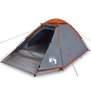 vidaXL Tenda da Campeggio a Cupola 4 Persone Grigio e Arancione
