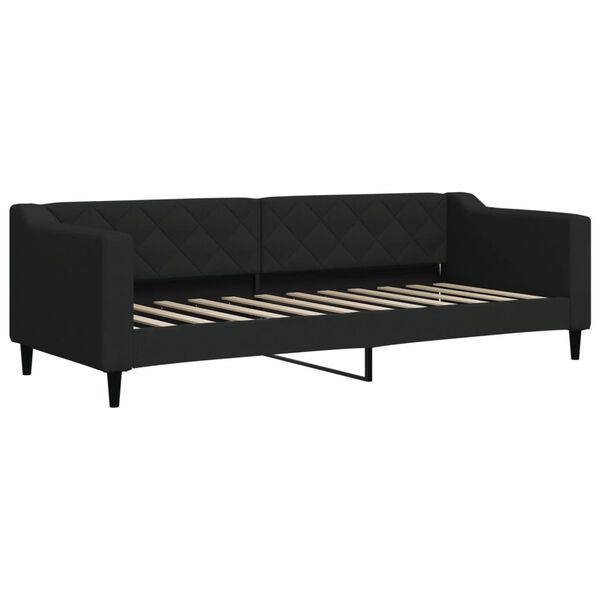 vidaXL Divano Letto Estraibile con Cassetti Nero 80x200 cm in Tessuto
