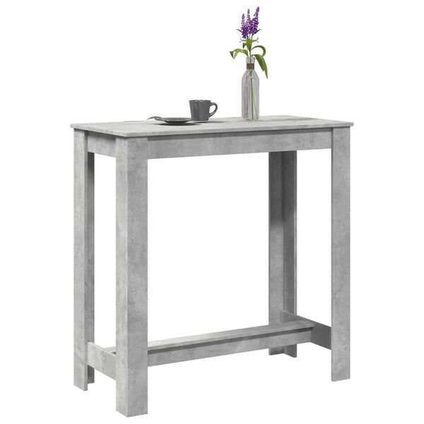 vidaXL Tavolo da Bar Grigio Cemento 102x50x103,5 cm Legno Multistrato