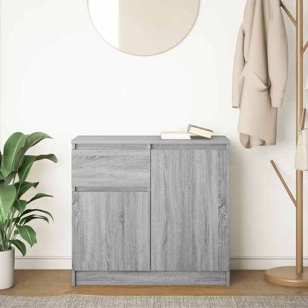 vidaXL Credenza con Cassetto Grigio Sonoma 71x35x65 cm in Truciolato