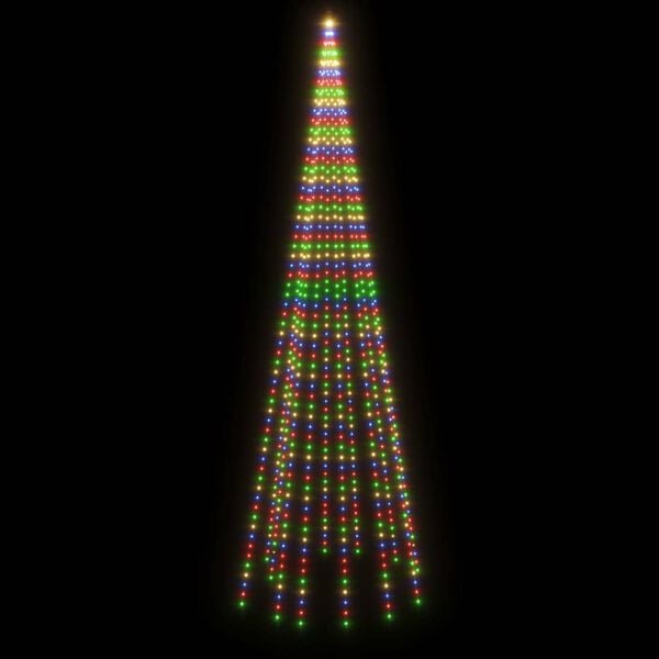 vidaXL Albero di Natale Pennone Colorato 732 LED 500 cm