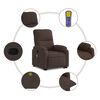 vidaXL Poltrona Alzapersona Reclinante Massaggiante Marrone Microfibra