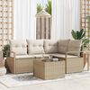 vidaXL Set di divani 5 pcs Beige polyrattan