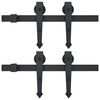 vidaXL Kit di Binari per Porte Scorrevoli 2 pz 200 cm Acciaio Nero