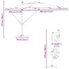 vidaXL Parasol Roma Talpa 286 x 285 x 265 cm Poliestere e Alluminio