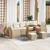 vidaXL Set Divano da Giardino 10 pcs Beige polyrattan