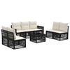 vidaXL Set Divano da Giardino 8 pz Nero e Bianco Crema polyrattan