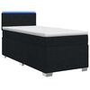 vidaXL Letto con Box Spring, Materasso e LED Nero 80 x 200 cm Tessuto