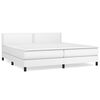 vidaXL Giroletto a Molle con Materasso Bianco 200x200cm in Similpelle