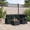vidaXL Set Divani da Giardino 5 pz con Cuscini in Polyrattan Nero