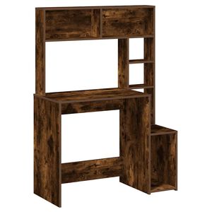 vidaXL Scrivania Mensole Rovere Fumo 100x45x140 cm Legno Multistrato