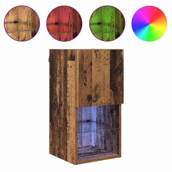 vidaXL Mobiletti TV a parete 2 pcs Legno vecchio 30,5 x 30 x 60 cm