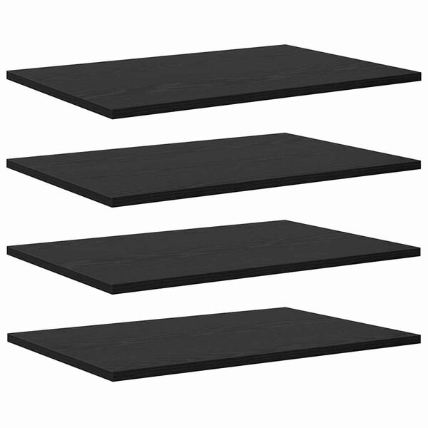 vidaXL Scaffale 4 pcs Nero 60 x 40 x 1,5 cm Legno multistrato