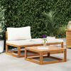 vidaXL Set Divani da Giardino 3 pz con Cuscini Crema in Legno Acacia