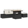 vidaXL Set Divano da Giardino 6 pz Nero polyrattan