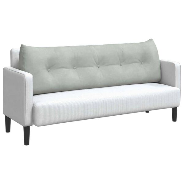 vidaXL Cuscino per Schiena Grigio chiaro 160 x 24 x 50 cm Velluto
