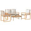 vidaXL Set Salotto da Giardino 4 pz con Cuscini Beige Misto Polyrattan