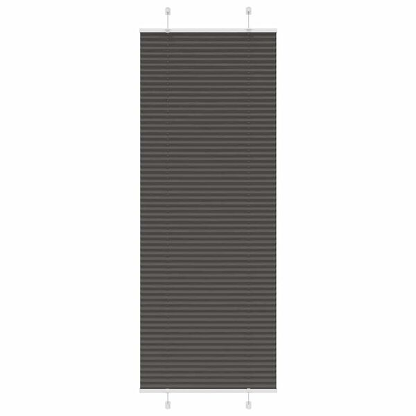 vidaXL Tenda Plissettata Nera 80x200 cm Larghezza Tessuto 79,4 cm