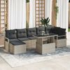 vidaXL Set Divano da Giardino 8 pcs Grigio chiaro Poly Rattan