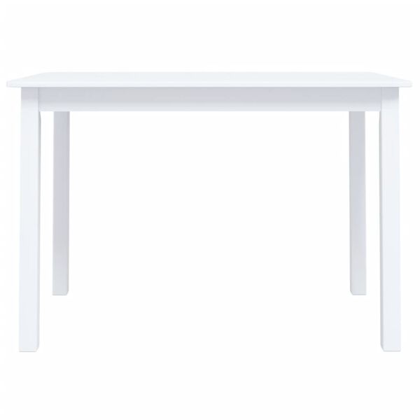 vidaXL Tavolo da Pranzo Bianco 114x71x75cm in Legno Massello di Hevea