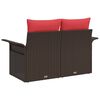 vidaXL Divano da giardino con cuscino 141 x 62 x 69 cm polyrattan