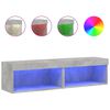 vidaXL Mobili TV con Luci LED 2pz Grigio Cemento 60x30x30 cm