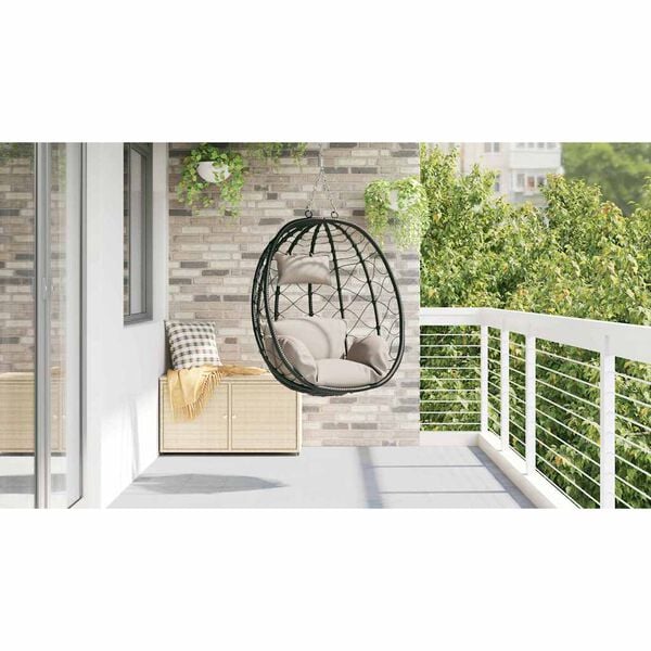 vidaXL Sedia uovo sospesa Talpa 91.5 x 60 x 110 cm polyrattan