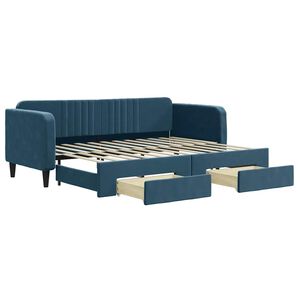 vidaXL Divano Letto Estraibile con Cassetti Blu 80x200 cm Velluto