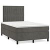 vidaXL Giroletto a Molle con Materasso Grigio Scuro 120x200 cm Velluto