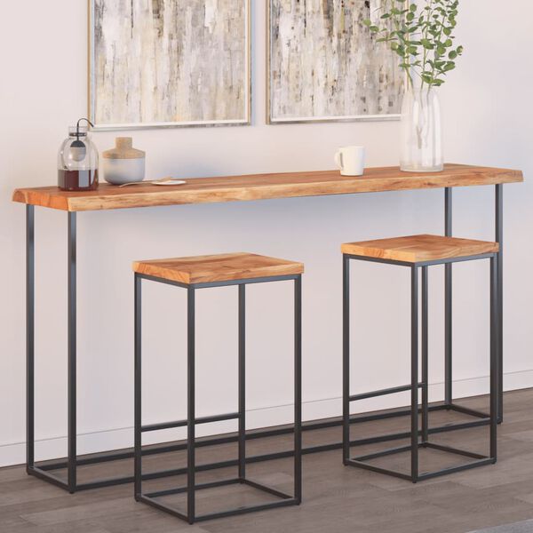 vidaXL Piano Tavolo 180x40x2,5 cm Rettangolare Legno Acacia Bordi Vivi