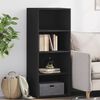 vidaXL Credenza Nera 50x41x124 cm in Legno Multistrato
