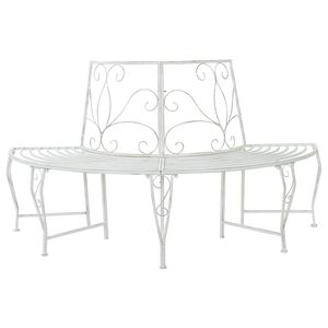 vidaXL Panchina per Alberi 4-Numero di posti 160 x 80 x 89 cm Acciaio