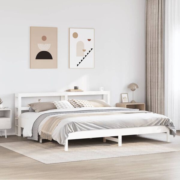 vidaXL Letto senza Materasso Bianco 180x200 cm Legno Massello di Pino
