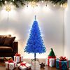 vidaXL Albero di Natale Artificiale Sottile con Base Blu 150 cm PVC