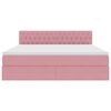 vidaXL Letto con Contenitore con materasso Rosa 160 x 200 cm Velluto