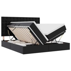 vidaXL Letto con contenitore e materasso Nero 180 x 200 cm