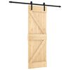 vidaXL Porta Scorrevole con Set Hardware 70x210 cm Legno Massello Pino