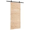 vidaXL Porta scorrevole Naturale 80 x 208 cm Legno Massello di Pino