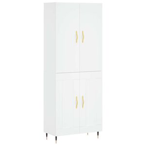 vidaXL Credenza Bianca 69,5x34x180 cm in Legno Multistrato