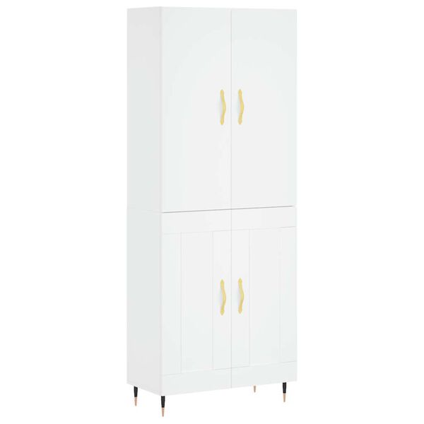 vidaXL Credenza Bianca 69,5x34x180 cm in Legno Multistrato
