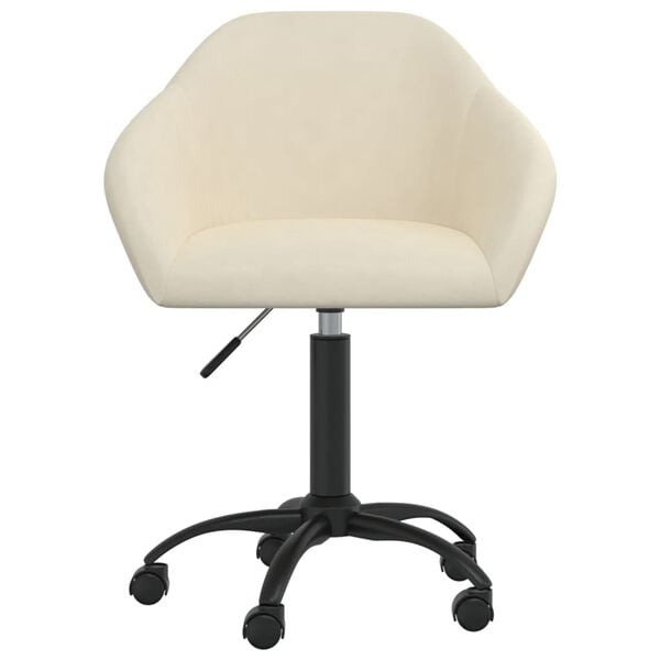 vidaXL Sedia Girevole da Ufficio Crema in Velluto