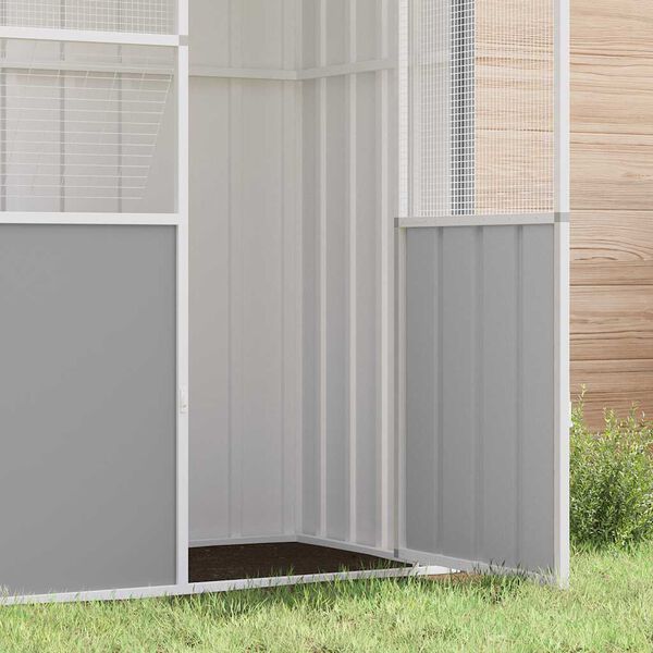 vidaXL Gabbia per Uccelli Grigia 215x78x200 cm in Acciaio Zincato