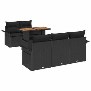 vidaXL Set Divano da Giardino 6 pz Nero polyrattan