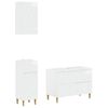 vidaXL Set di armadietti da bagno in 3 pezzi DELFT Bianco Lucido