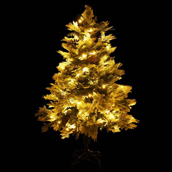 vidaXL Albero di Natale Preilluminato con Pigne Verde 120 cm PVC e PE